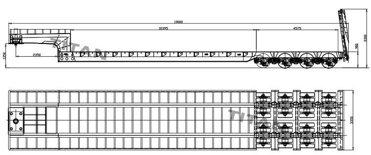 150 Ton Heavy Load Lowbed Truck Trailer for Sale