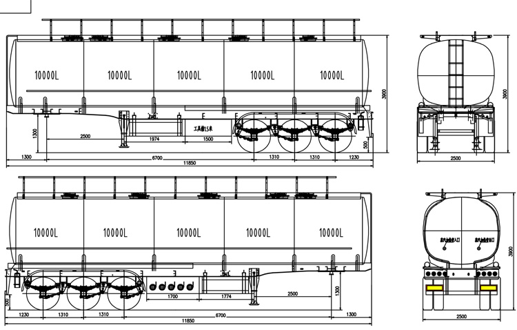 50000lts Palm Oil Tanker Truck Trailer Price